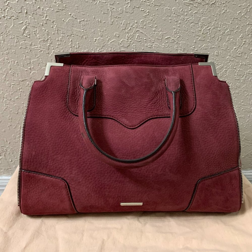 Rebecca Minkoff Amorous Satchel Suede Tawny Port